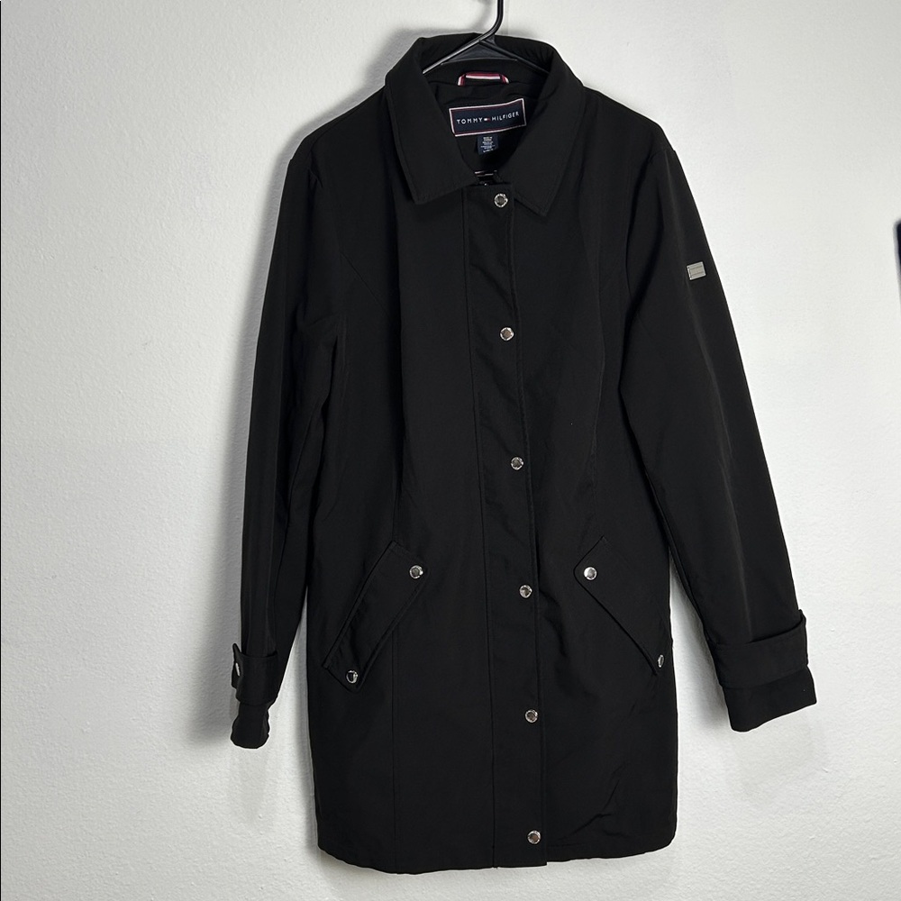 Tommy Hilfiger Black Trench Coat size Lâ